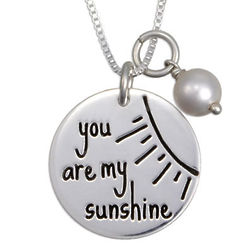 You Are My Sunshine Necklace with Birthstone