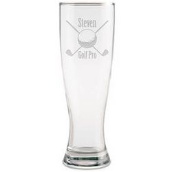 Elegant Golfer's Personalized Beer Glass