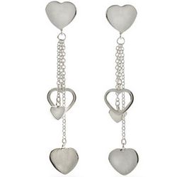 Tiffany Inspired Cascading Hearts Sterling Silver Earrings