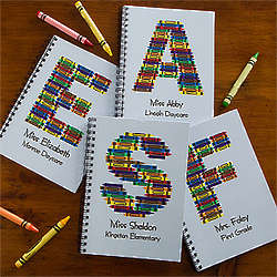 Personalized Crayon Letter Notebook Set
