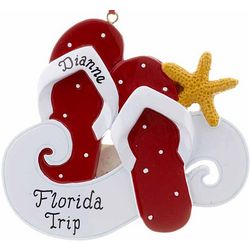 Flip Flops Personalized Christmas Ornament