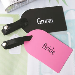 Bride and Groom Luggage Tags Set