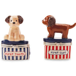 Ceramic Puppy Tooth and Curl Box Set