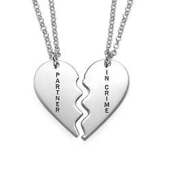 Engraved Half Heart Necklaces
