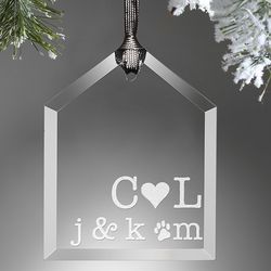 Personalized Family Initials Glass Ornament