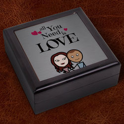 Personalized All You Need Is Love Square Memoy Box