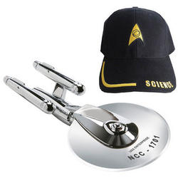 Stainless Steel Star Trek Starship Enterprise Pizza Cutter & Hat