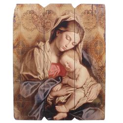 Madonna and Child Wood Plaque