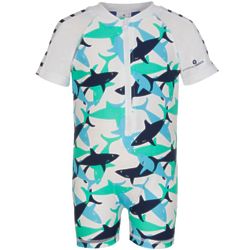 Baby's Short Sleeve Sunsuit with Shark Pattern