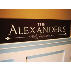 Classic Wooden Sign with Personalized Names and Date