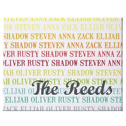 Personalized Colorful Family Names Canvas Art Print