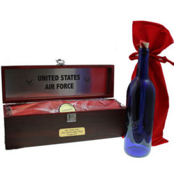 Personalized Air Force Message Bottle and Gift Box