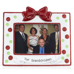Personalized Christmas Polka Dot Picture Frame