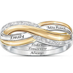 Couples Forever Love Personalized Infinity Diamond Ring