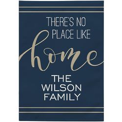 Personalized No Place Like Home Navy Garden Flag