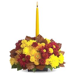 Harvest Happiness Floral Centerpiece with Candle