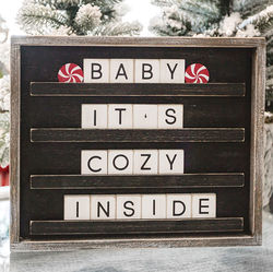 Changeable Letter Board 15" x 13" Black Square Decoration