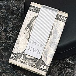 Engravable Pin Stripe Money Clip