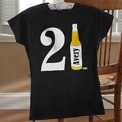 Personalized 21st Birthday Beer Women's Fitted T-Shirt