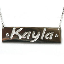 Personalized Bar Name Necklace in Sterling Silver