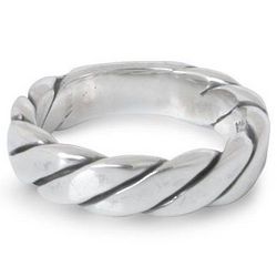 Men's Lives Entwined Sterling Silver Ring