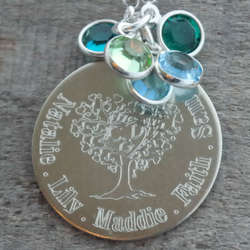 Family Tree Carving Personalized Necklace