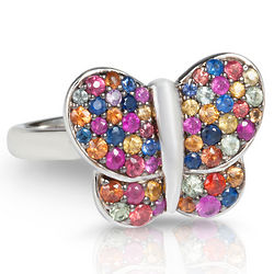 Balissima Multi Sapphire Butterfly Ring