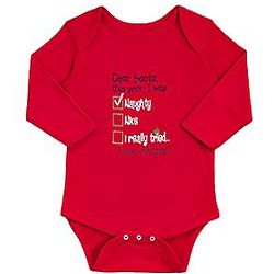 Infant's Naughty, Nice or Just Really Tried Personalized Bodysuit