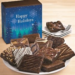 One Dozen Brownies in Happy Holidays Gift Box