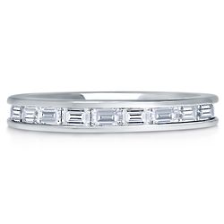 Silver Eternity Ring with Swarovski Zirconia Baguette Cut