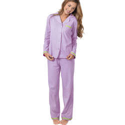 Oh-So-Soft Lavender Pin Dot Pajamas