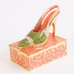 Peach High Heel Shoe Trinket Box