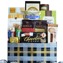 Sweet Plaid Sweets and Snacks Gift Basket