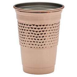Modernist Copper-Plated Hammered Party Cup