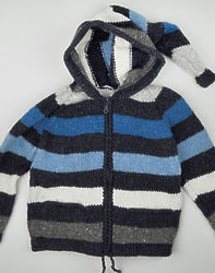 Kid's Stripey Zip-Up Gnome Sweater