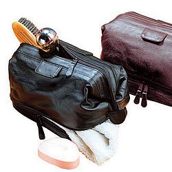 Leather Travel Kit with Wet Pocket