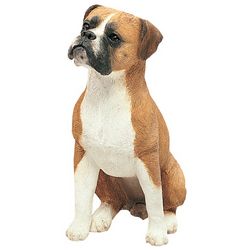 Original Size Fawn Boxer Dog Sculpture