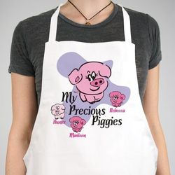 Precious Piggies Personalized Name Apron