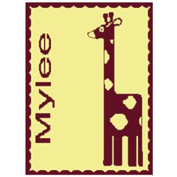 Personalized Giraffe Stroller Blanket