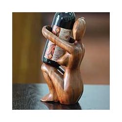 "Warm Embrace" Wood Wine Bottle Holder