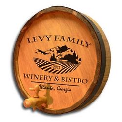 Winery Bistro Personalized Quarter Barrel Sign