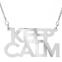 Keep Calm Sterling Silver Statement Necklace