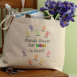 Hands Down Personalized Canvas Tote Bag