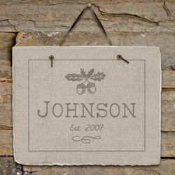 Fall Acorn Personalized Slate Plaque