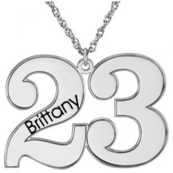 Sports Fan's Personalized Number and Name Necklace