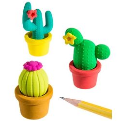 3 Prickly Pals Cactus Erasers