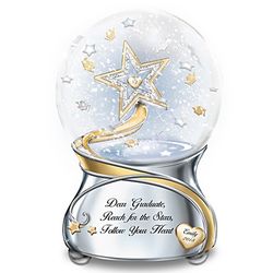 Personalized Musical Glitter Globe for Graduates with Poem Card