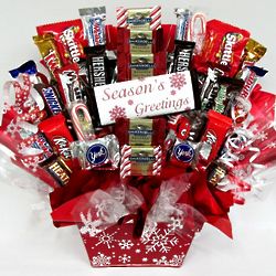 Season's Greetings Candy Gift Basket