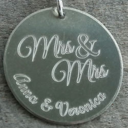 Mrs & Mrs Wedding Personalized Necklace