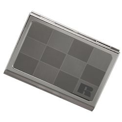 Personalized Checkered Logo Silver Business Card Case
